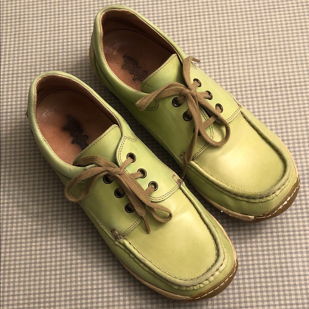 Portofino Size 41 Green Women’s Lace up Soft Leather Luxury Walking Shoes #811